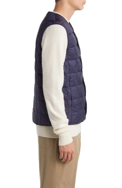 Shop Taion Quilted Packable Water Repellent 800 Fill Power Down Vest In Navy