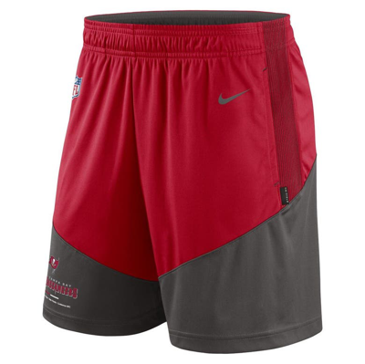 Shop Nike Red/pewter Tampa Bay Buccaneers Sideline Primary Lockup Performance Shorts