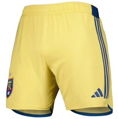 Shop Adidas Originals Adidas Gold Real Salt Lake 2023 Away Aeroready Authentic Shorts