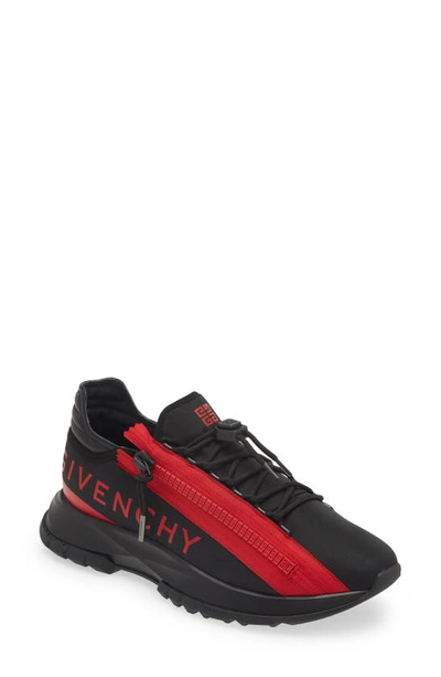 Shop Givenchy Spectre Zip Sneaker In Black/ Red