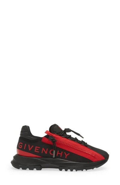 Shop Givenchy Spectre Zip Sneaker In Black/ Red