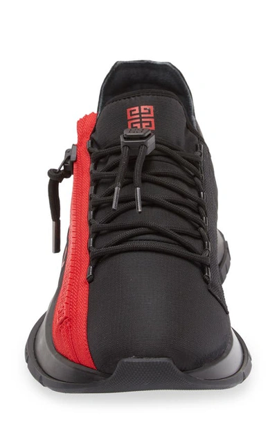 Shop Givenchy Spectre Zip Sneaker In Black/ Red