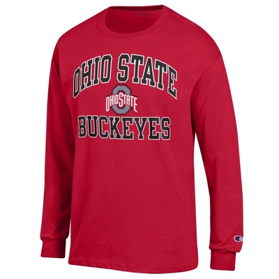 Shop Champion Scarlet Ohio State Buckeyes High Motor Long Sleeve T-shirt