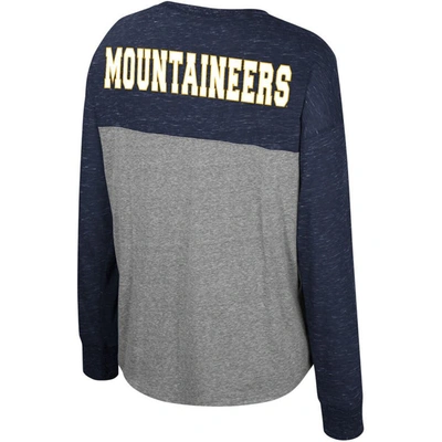 Shop Colosseum Heather Gray/navy West Virginia Mountaineers Jelly Of The Month Oversized Tri-blend Long S