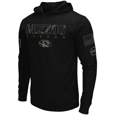 Colosseum Men's Black Missouri Tigers Oht Military-inspired Appreciation Hoodie Long Sleeve T-shirt In Black