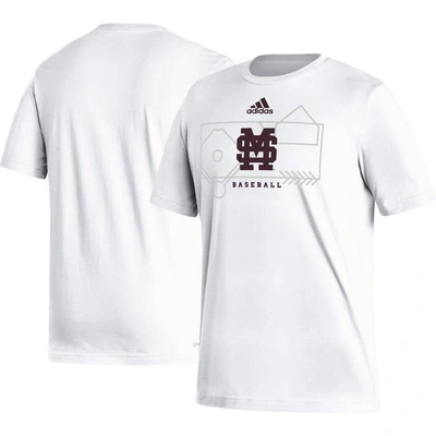 Shop Adidas Originals Adidas White Mississippi State Bulldogs Locker Lines Baseball Fresh T-shirt