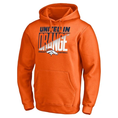 Shop Fanatics Branded Orange Denver Broncos Hometown Collection United In Orange Logo Fitted Pullover Hoo