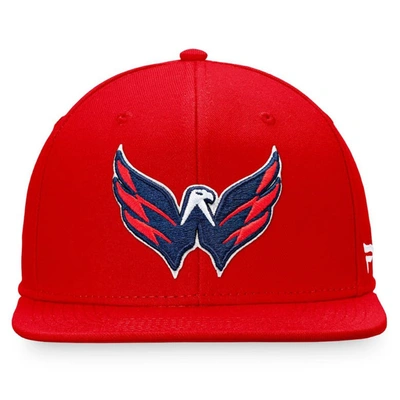 Shop Fanatics Branded Red Washington Capitals Core Primary Logo Fitted Hat