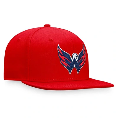 Shop Fanatics Branded Red Washington Capitals Core Primary Logo Fitted Hat