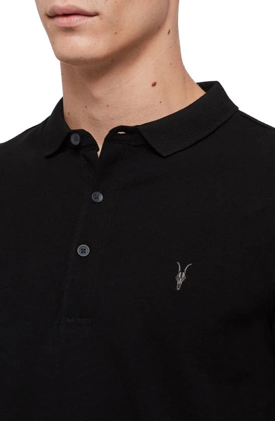 Shop Allsaints Reform Slim Fit Cotton Polo In Black