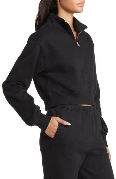 Shop Bp. Quarter Zip Sweatshirt In Black Jet