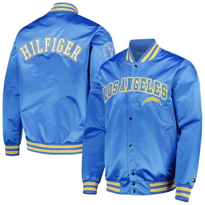 Shop Tommy Hilfiger Powder Blue Los Angeles Chargers Elliot Varsity Full-snap Jacket