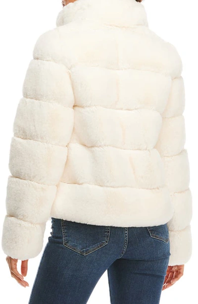 Shop Donna Salyers Fabulous-furs Posh Quilted Faux Fur Jacket In Ivory