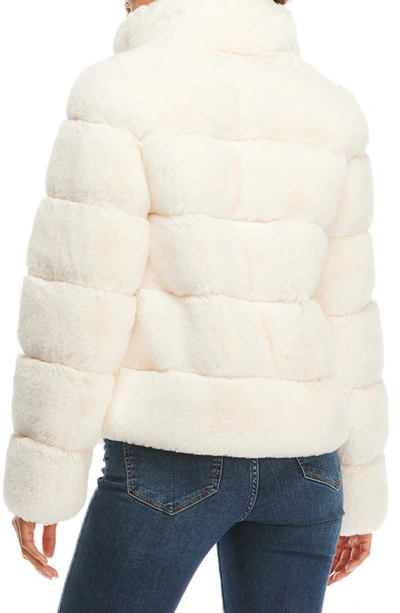 Donna Salyers Fabulous-furs Posh Quilted Faux Fur Jacket In Ivory