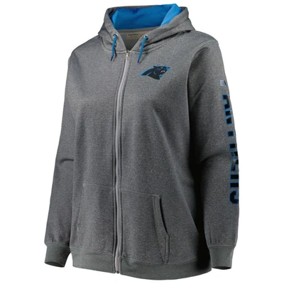 Shop Profile Heather Charcoal Carolina Panthers Plus Size Fleece Full-zip Hoodie Jacket