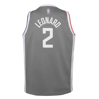 Shop Nike Youth  Kawhi Leonard Gray La Clippers 2020/21 Swingman Player Jersey
