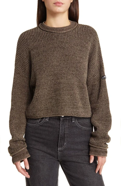 Shop Bdg Urban Outfitters Mélange Roll Edge Sweater In Brown