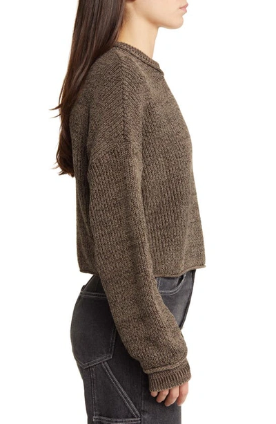 Shop Bdg Urban Outfitters Mélange Roll Edge Sweater In Brown