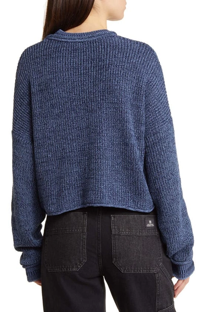 Shop Bdg Urban Outfitters Mélange Roll Edge Sweater In Blue