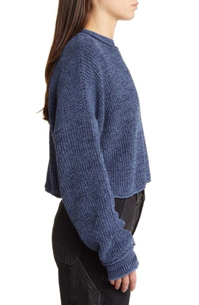 Shop Bdg Urban Outfitters Mélange Roll Edge Sweater In Blue