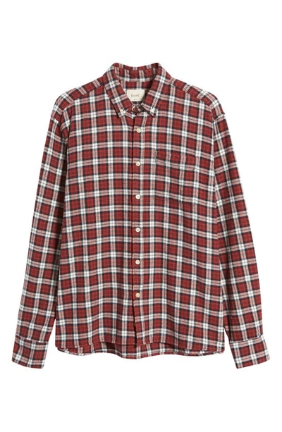 Shop Forét Hornet Plaid Organic Cotton Flannel Button-down Shirt In Red Ochre