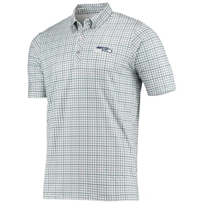 Shop Antigua Gray/navy Seattle Seahawks Deliver Button-down Polo In White