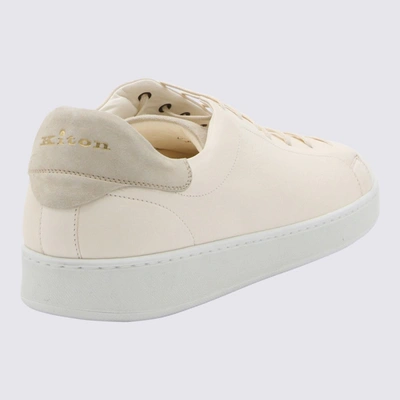 Shop Kiton White Leather Sneakers