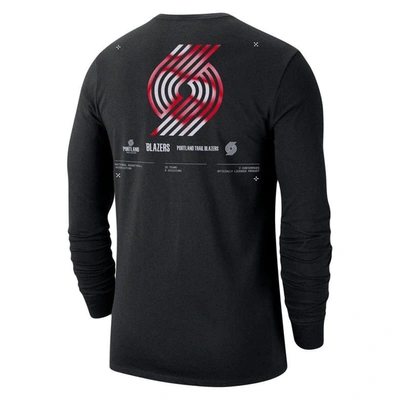 Shop Nike Black Portland Trail Blazers Essential Air Traffic Control Long Sleeve T-shirt