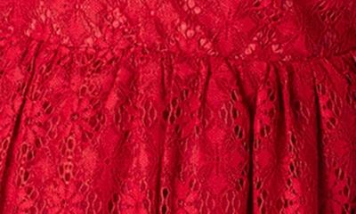 Shop Popatu Ruffle Lace Overlay Babydoll Dress In Burgundy