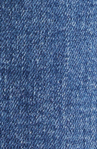 Shop Alexander Mcqueen Slashed Stretch Denim Ankle Straight Leg Jeans In 4164 Blue Stone Wash