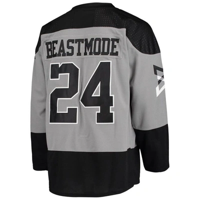 Shop New Jersey Sets Gray/black Beast Mode Diagonal Print Hockey Jersey