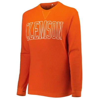 Shop Pressbox Orange Clemson Tigers Surf Plus Size Southlawn Waffle-knit Thermal Tri-blend Long Sleeve T-