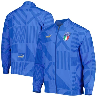 Shop Puma Blue Italy National Team Pre-match Raglan Full-zip Training Jacket