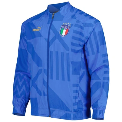 Shop Puma Blue Italy National Team Pre-match Raglan Full-zip Training Jacket