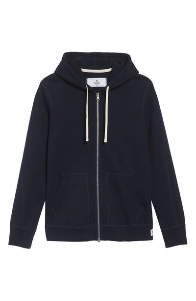 Reigning Champ Core Zip Front Hoodie In Navy
