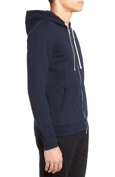 Reigning Champ Core Zip Front Hoodie In Navy