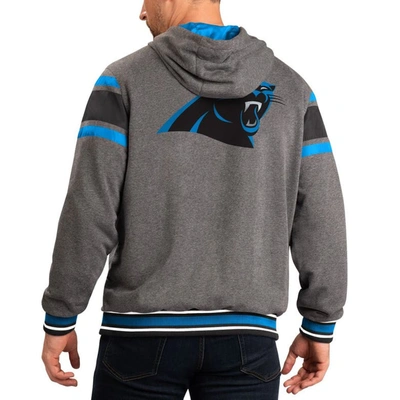 Shop G-iii Sports By Carl Banks Gray/black Carolina Panthers Extreme Full Back Reversible Hoodie Full-zip