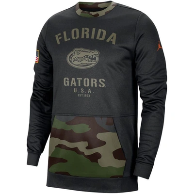 Shop Jordan Brand Black/camo Florida Gators Military Appreciation Performance Pullover Sweatshirt