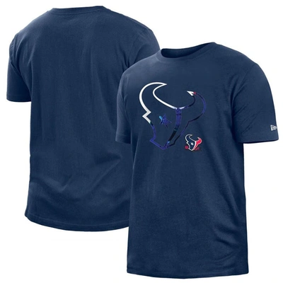 Shop New Era Navy Houston Texans 2022 Sideline Ink Dye T-shirt