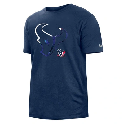 Shop New Era Navy Houston Texans 2022 Sideline Ink Dye T-shirt