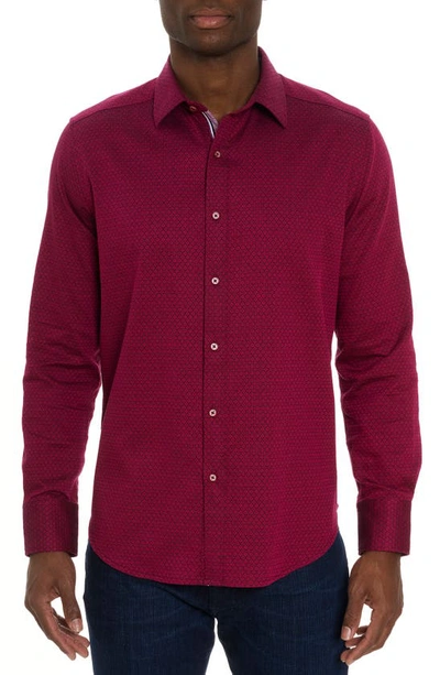 Shop Robert Graham Metrol Stretch Button-up Shirt In Raspberry