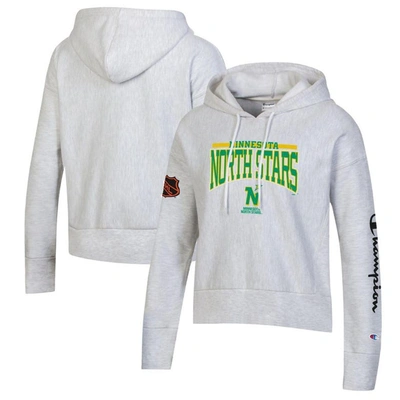 Shop Champion Heathered Gray Minnesota North Stars Reverse Weave Pullover Hoodie In Heather Gray