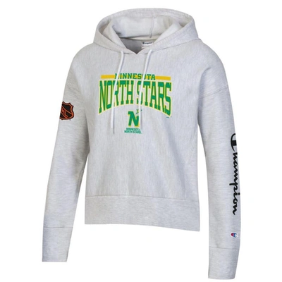 Shop Champion Heathered Gray Minnesota North Stars Reverse Weave Pullover Hoodie In Heather Gray