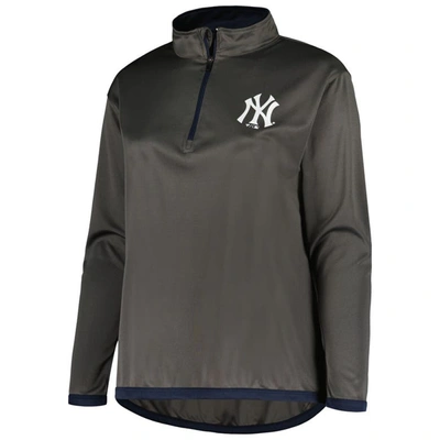 Shop Profile Charcoal New York Yankees Plus Size Quarter-zip Jacket