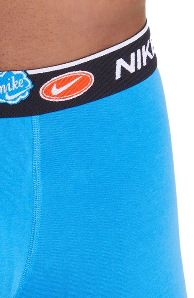 Shop Nike Dri-fit Essential Assorted 3-pack Stretch Cotton Boxer Briefs In Black Multi Sticker