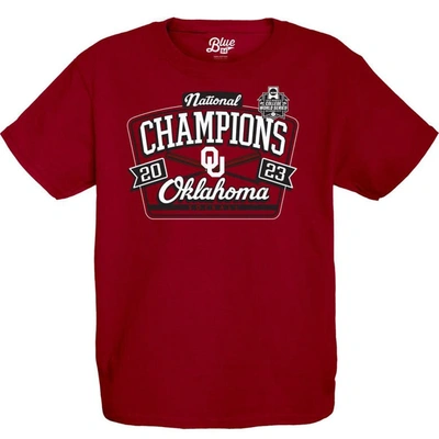 Shop Blue 84 College World Series Champions Schedule T-shirt In Crimson
