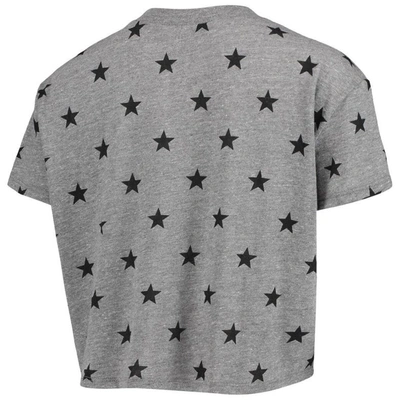 Shop Alternative Apparel Heathered Gray Oklahoma Sooners Headliner Stars Cropped Tri-blend T-shirt In Heather Gray