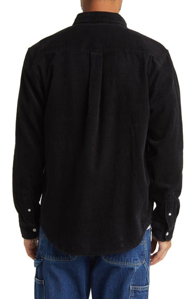 Shop Carhartt Madison Corduroy Button-down Shirt In Black / Wax