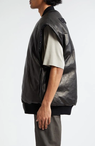 Shop Rick Owens Duvet Oversize Lambskin Leather Vest In Black