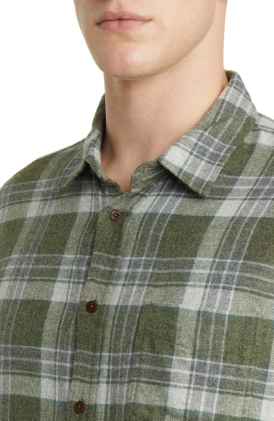 Shop Rails Lennox Relaxed Fit Plaid Cotton Blend Button-up Shirt In Green Hollow Grey Melange